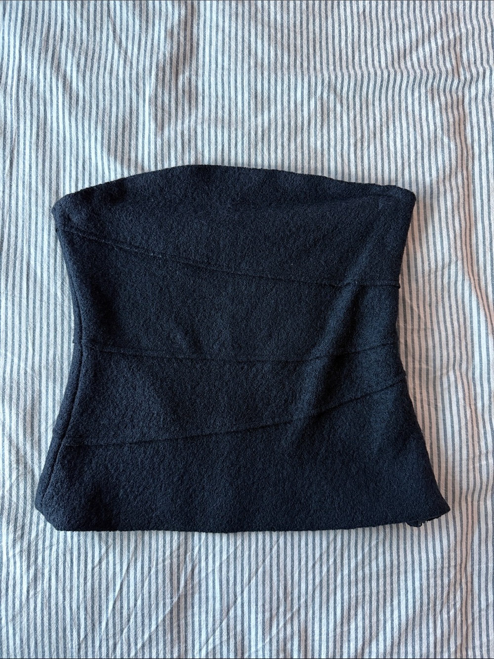 Strapless Navy Wool Tube Top